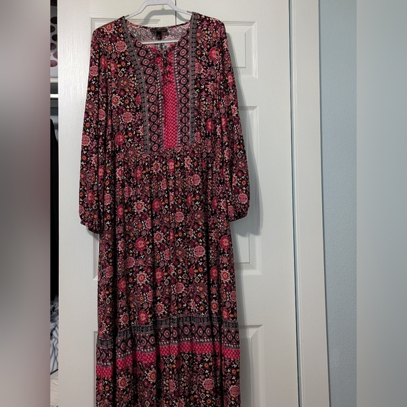 Lane Bryant Floral Boho Midi Dress Size 20 with Pockets! - Picture 3 of 7